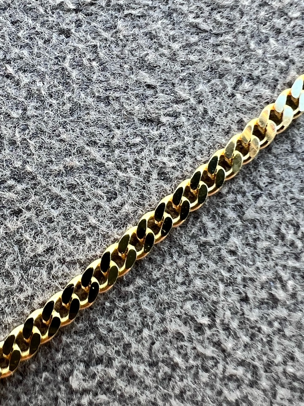 Gold Over Sterling Silver flat Cuban Link Chain Necklace 16”